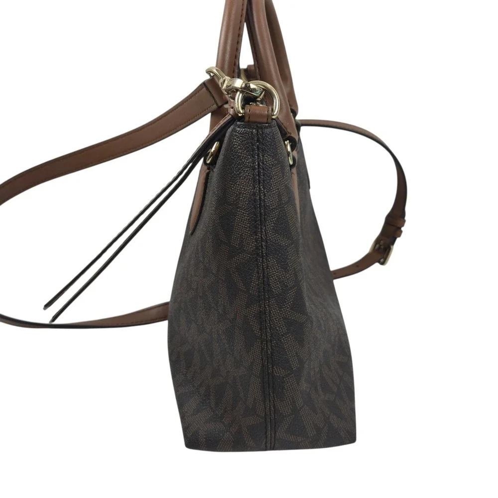 Michael Kors Austen Small Satchel Crossbody Bag 38F1CBAS1B Brown Luggage NICE